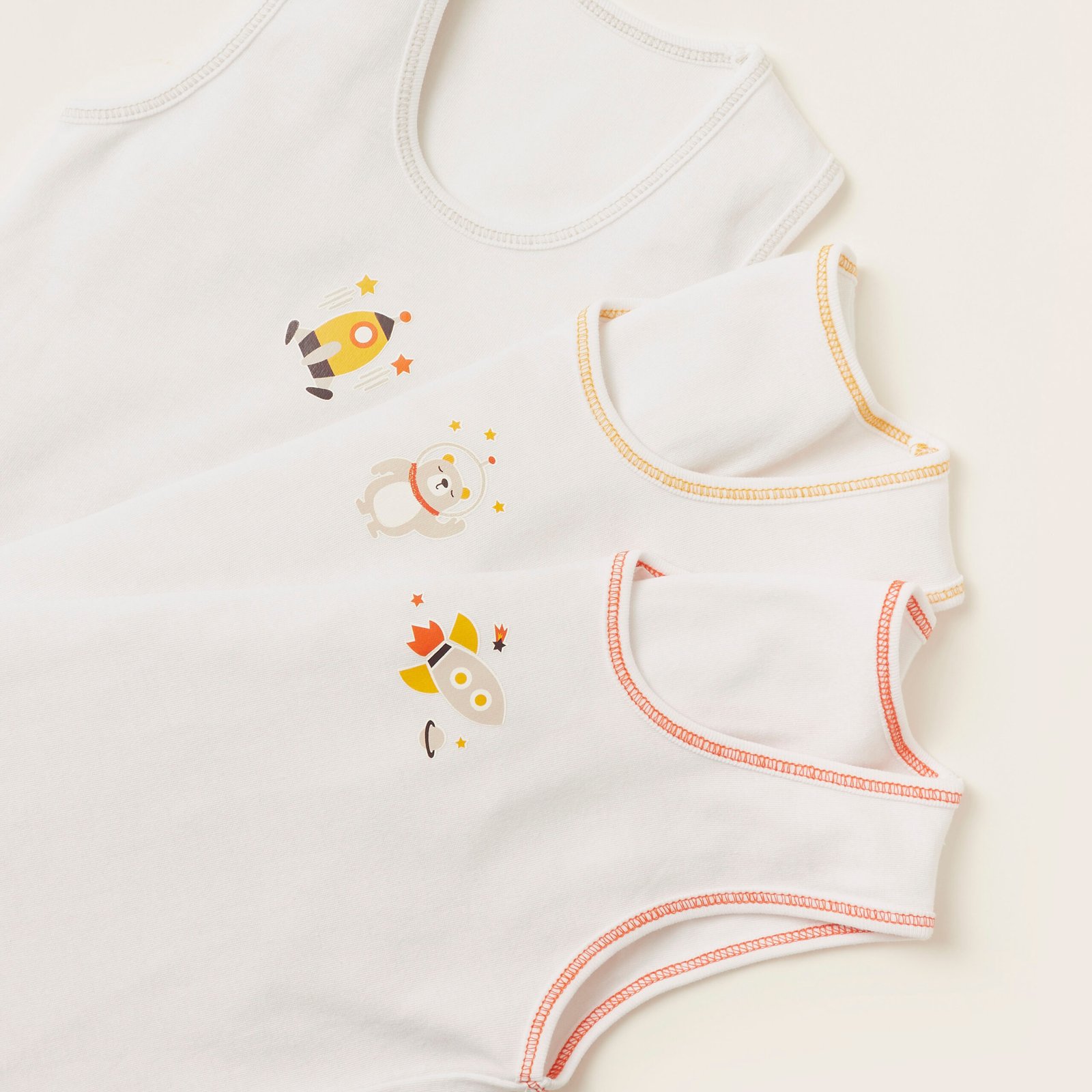 Printed Sleeveless Bodysuits | Set of 3 - Image 4