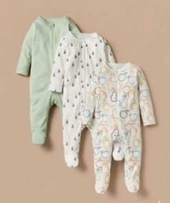 Closed Feet Sleepsuit with Zip Closure | Set of 3