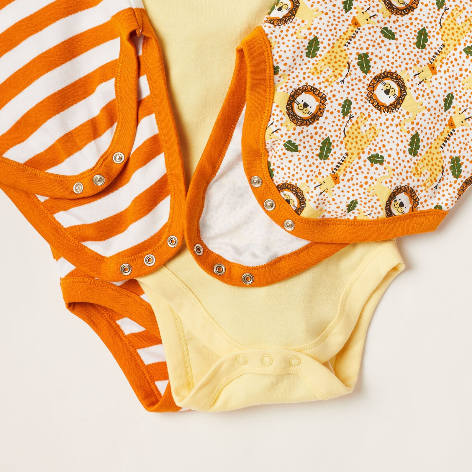 Printed Sleeveless Bodysuit wit Button Closure - Set of 5 - Image 3