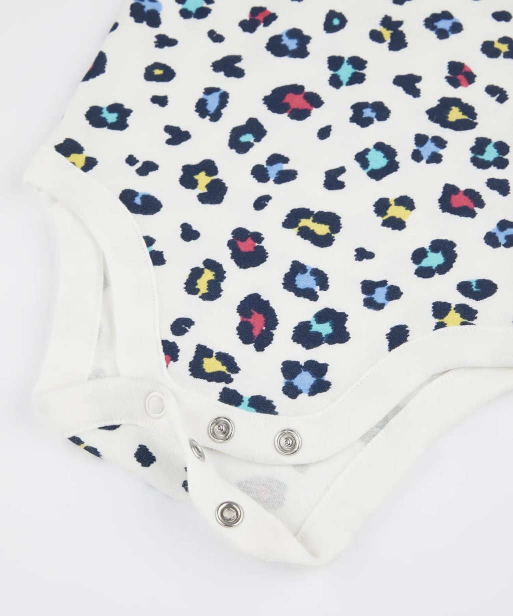 Little Leopard Sleeveless Bodysuit wit Button Closure - Set of 5 - Image 4