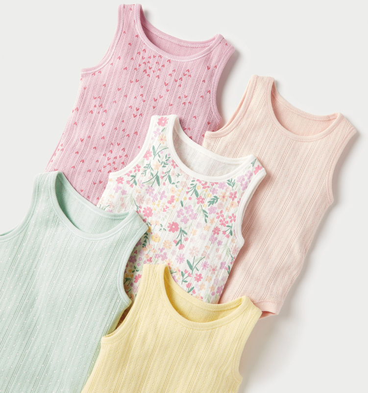 Assorted Ribbed Sleeveless Bodysuit - Set of 5 - Image 2