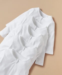 Alternative view of Solid Closed Feet Sleepsuit with Zip Closure - Set of 5