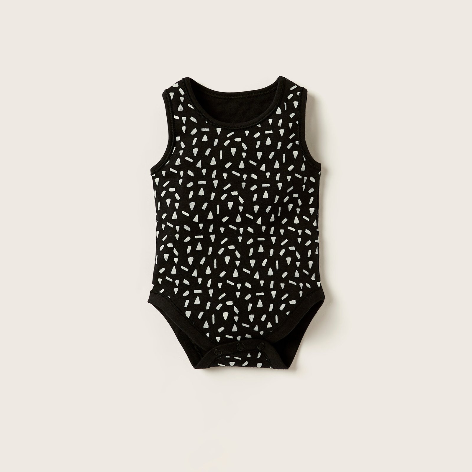 Printed Sleeveless Bodysuit with Snap Button Closure - Set of 5 - Image 2