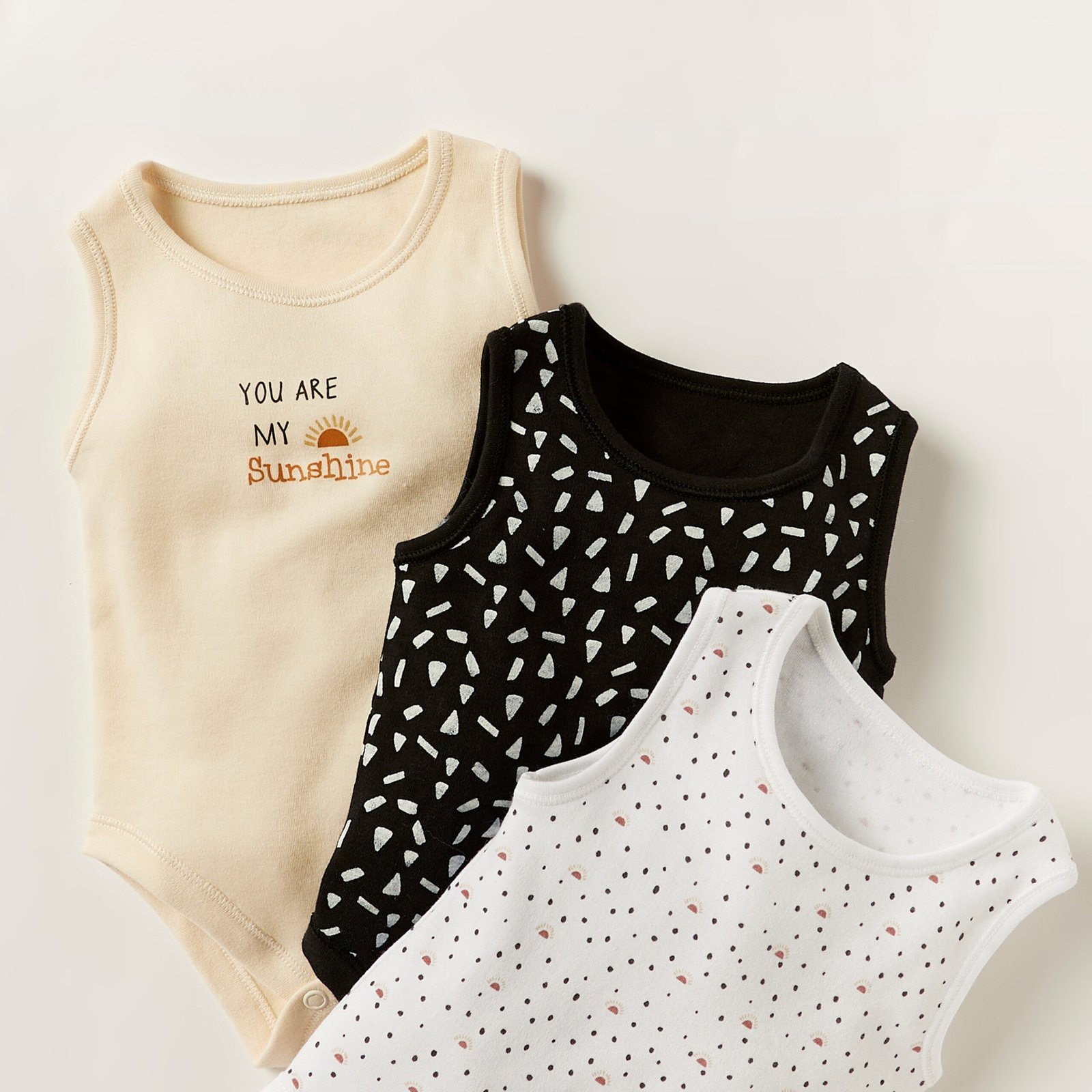 Printed Sleeveless Bodysuit with Snap Button Closure - Set of 5 - Image 3
