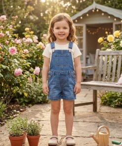 Denim Dungarees with Pocket Detail