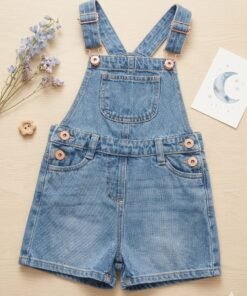 Alternative view of Denim Dungarees with Pocket Detail